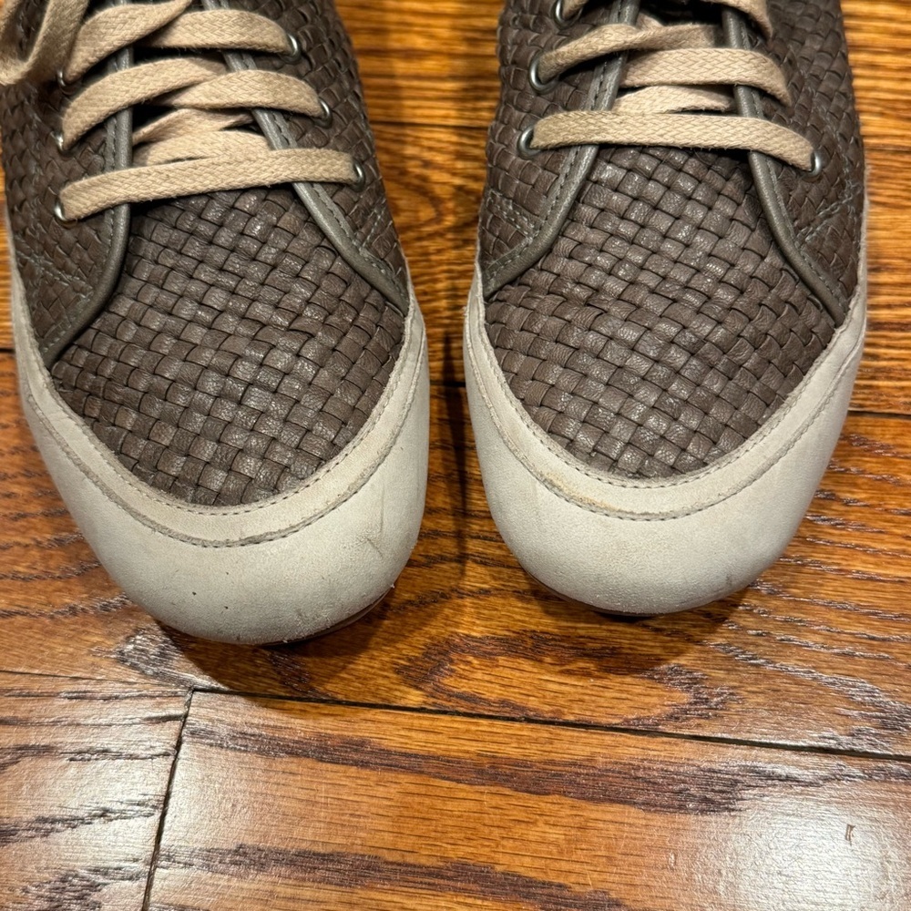 Dragon diffusion Woven Leather Sneakers Trainers handmade Brown Gray size 40 9 - Picture 4 of 10
